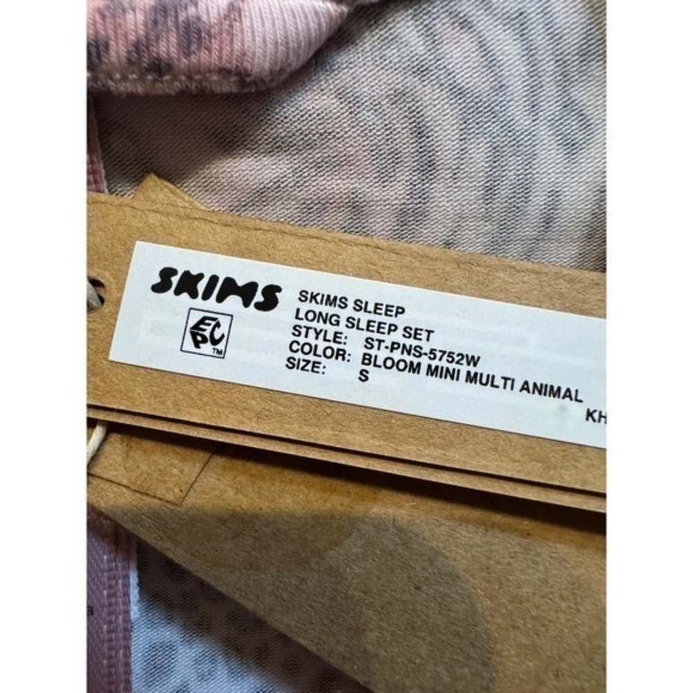 SKIMS Sleep Long‎ Pajama Set Bloom Mini Multi Animal Print Size S - Picture 7 of 8
